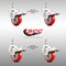 Service Caster 3 Inch 316SS Red Polyurethane Wheel Swivel 1/2 Inch Stem Caster Set Lock Brake SS316TSTTL20S314-PPUB-RED-121315-4 - alternate 3